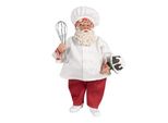 Clayre & Eef Decorazione Natalizia Figura Babbo Natale 27 Cm Bianco Rosso Tessuto