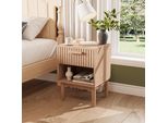 Fortuna Lai Comodino Set Di 2 (Serie Protocollo, 2 Pz) - Comodino Con Cassetto E Ripiano A Giorno, Gambe In Legno