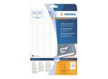 Herma Special - Carta - Opaca - Autoadesiva, Adesivo Rimovibile - Bianco - 25,4 X 10 Mm 4725 Etichette (25 Fogli X 189) Etichette