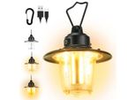 Lampada Da Campeggio A Led Ricaricabile, Luce Da Campeggio Portatile Con Gancio Lanterna Da Campeggio Retrò 3 Modalità Di Luce Dimmerabile, 2800 Mah, IP65 Ricaricabile