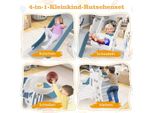 Altalena Per Bambini Con Scivolo Altalena 4 In 1, Scivolo, Canestro Da Basket E Scala 185 X 150 X 92 Cm