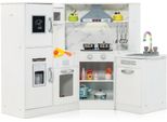 Cucina Per Bambini Ad Angolo In Legno Con Luci, Suoni, Lavagna E Accessori, Cucina Per Bambini, Cucina Giocattolo, Cucina In Legno Bianca