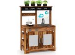 Cucina Per Bambini In Fango, Cucina Per Bambini Da Esterno In Legno Di Abete Con 4 Pentole Marrone