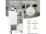 Libreria Libreria Impilabile Con 2 Ante E 5 Scomparti Separabili Con Ripiano Regolabile 60 X 30 X 96,5 Cm Bianco