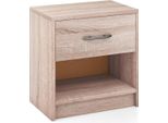 Comodino Con Cassetto Tavolino Con Vano A Giorno 38,5 X 28 X 40,5 Cm Naturale