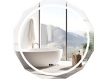 Specchio Da Bagno A Led Con Illuminazione, Orologio E Specchio Da Bagno Antiappannamento Con Interruttore Tattile