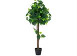 Albero Di Ortensia Artificiale In Vaso Con Tronco In Vero Legno. Pianta Artificiale Decorativa In Seta