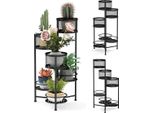 Supporto Per Piante In Metallo A 6 Livelli Con Scale Per Fiori Dal Design Rotante Portavaso Per Fiori Nero