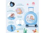 Valigia Per Bambini 4 Pezzi + Zaino Trolley Per Bambini 10"+14"" Con Ruote Blu"