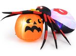 Ragno Di Halloween Gonfiabile Con Zucca E Luci A Led Rotanti Decorazione Di Ragno Spaventoso