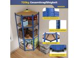 Scaffale Portaoggetti 70 X 70 X 180 Cm Scaffale Per Carichi Pesanti Con 4 Ripiani Regolabili Blu