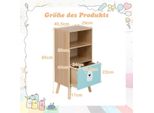 Libreria Per Bambini Con 3 Livelli E Cassetto E 2 Scomparti Aperti, Scaffale Per Giocattoli, Scaffale Per Bambini, Blu