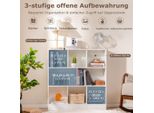 Libreria Con 8 Scomparti, Scaffale In Piedi Con 3 Livelli, Scaffale A Cubo, Scaffale Da Ufficio, Scaffale Portaoggetti, 100 X 24 X 104 Cm, Bianco