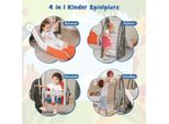 Altalena Per Bambini Con Scivolo Pieghevole Altalena 4 In 1 E Scivolo, Canestro Da Basket E Scala Arancione