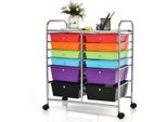 Carrello Con Ruote Contenitore Con Ruote Con Struttura In Metallo Carrello Da Bagno Con 12 Cassetti E Freni, Multicolore