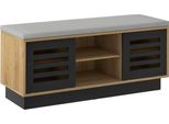 Panca E Scarpiera 2 In 1 Con 6 Scomparti E 3 Ripiani Regolabili 99,5 X 34,5 X 46 Cm Naturale