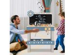 Banco Da Lavoro In Legno Per Bambini Con Lavagna E Orologio E 61 Accessori Per Bambini Dai 3 Anni In Su Blu