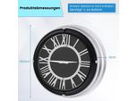 Orologio Da Parete Silenzioso Ø 34,5 Cm Con Cornice Argento & Quadrante Romano Senza Ticchettii - Ø 34,5 Cm
