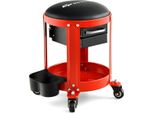 Sgabello Da Officina, Portata 150 Kg Sedile Da Officina Con 2 Cassetti E Portalattine