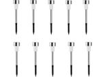 Inf Lampade Solari Da Giardino In Acciaio Inox 4,5Cm Luce Bianca (10 Pezzi)