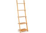 Scaffale A Scala A 5 Livelli In Bambù Libreria Stretta Scaffale Da Appoggio 43 X 35 X 165 Cm Naturale