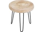 2.03 Sgabello In Legno Massiccio Con Struttura In Metallo - Ca. Ø 32 Cm X 30 Cm - Sgabello Porta Piante