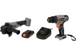 Set Smerigliatrice Angolare A Batteria + Trapano/Avvitatore 20V, 125Mm (1 Batteria 2Ah + Caricabatteria)