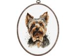 Luca-S Kit Per Ricamo A Punto Croce Con Telaio "The Yorkshire Terrier"", Schema Contato, 12X17Cm"