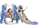 Yuenfong Scivolo Per Bambini 4 In 1 Con Canestro, Scivolo Extra Lungo E Altalena, Scivolo Per Bambini Per Interni Ed Esterni, Cortile, 175X40X105Cm