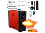 Jayseuw Riscaldatore Di Parcheggio Diesel 8KW Riscaldatore Diesel 12V/24V Dc Riscaldatore Aria Diesel Parcheggio 5L Con Bluetooth App E Telecomando E Display Lcd Per Auto Campeggio Camper Rosso