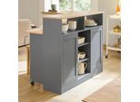 Sobuy FSB36-HG Credenza Isola Da Cucina Con Piano Di Lavoro Armadio Da Cucina Cassettiera