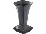 Vaso Da Tomba Kadax Con Base "Campo"", In Plastica, Vaso Per Lapide, Vaso Da Tomba, Vaso In Piedi, 30 Cm, Grafite"