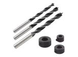 Wolfcraft 3 Punte Per Tasselli Con Arresto Di Profondità 6, 8, 10 Mm 2730000