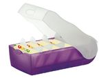 Han 997-673 Scatola Per Schede Croco - A7 Orizzontale, Per 900 Schede, Viola-Traslucido