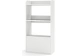 Libreria Con Cassetti, Scaffale Con 2 Scomparti, Scaffale Da Ufficio In Legno, 55 X 29 X 105 Cm, Bianco