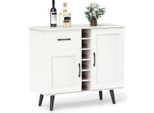 Credenza Con Portabottiglie E Cassetto Per 6 Bottiglie E Moderno Mobile Bar Per Vino A 2 Ante Bianco