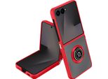 Avizar, Samsung Galaxy Z Flip 7 Custodia Pieghevole Con Anello Magnetico, Rosso