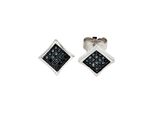 Paar Ohrstecker Jobo, Silber (Silber 925), Ohrringe, Damen, Silber 925 (Sterlingsilber), Quadratisch 925 Silber Mit 32 Zirkonia