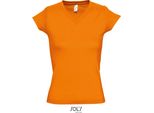 Sols 11388 | Maglietta Donna Con Scollo A V Moon - Colore: Arancione - Taglia: L