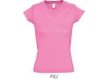 Sols 11388 | Maglietta Donna Con Scollo A V Moon - Colore: Rosa Orchidea - Taglia: S