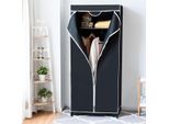 Armadio In Tessuto Con Scelta Colore 75 X 50 X 170 Cm Con Asta Appendiabiti - Nero