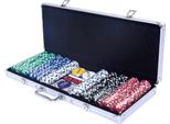 Set Da Poker Custodia Da Poker Custodia In Alluminio Da 500 Chip Laser Custodia Da Poker In Alluminio + Panno + 2 Mazzi Da Poker