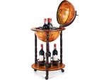 Portabottiglie Globo Girevole Globe Bar Su Ruote Per Vino 47 X 47 X 90 Cm Marrone