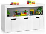 Mobile Portaoggetti Con Cassetti Mobile Per Bambini In Legno Con Ruote 101 X 33 X 62 Cm Bianco