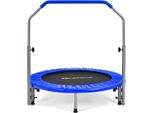 Mini Trampolino Trampolino Fitness Pieghevole Ø101 Cm Con Maniglia Regolabile In Altezza Blu + Nero