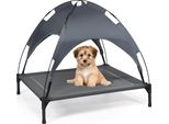 Letto Per Cani Rialzato Con Baldacchino Rimovibile Letto Per Animali Domestici 90 X 81 X 86 Cm Grigio