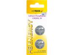 Pile A Bottone Al Litio Heitech, Confezione Da 2, CR2032, 210 Mah, 3 V