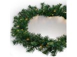 Ghirlanda Natalizia Da Esterno Con Luci Fiabesche - 270 Cm / 35 Led - Ghirlanda Artificiale Di Abete Bianco Caldo Illuminata Con Timer A Batteria