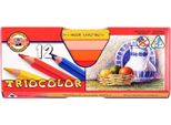 Pastelli Koh-I-Noor Triocolor Triangolari Spessi Set 12 Pezzi In Scatola Di Carta