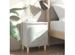 Vidaxl Comodini Con Gambe In Legno Massiccio 2 Pz. Grigio Cemento 40X30X50Cm